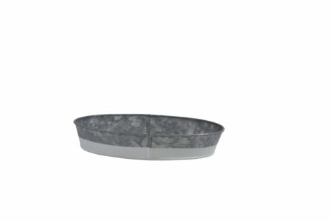 Chef Inox Coney Island -Galvanised Oval Tray Dipped Wht 240X160X45Mm