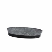 Chef Inox Coney Island -Galvanised Oval Tray Dipped Blk 240X160X45Mm