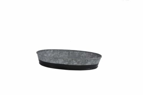 Chef Inox Coney Island -Galvanised Oval Tray Dipped Blk 240X160X45Mm