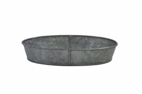 Chef Inox Coney Island -Galvanised Oval Tray 270X190X45Mm