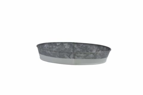 Chef Inox Coney Island -Galvanised Oval Tray Dipped Wht 270X190X45Mm