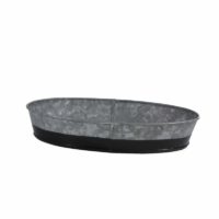 Chef Inox Coney Island -Galvanised Oval Tray Dipped Blk 270X190X45Mm