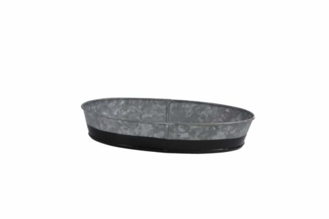 Chef Inox Coney Island -Galvanised Oval Tray Dipped Blk 270X190X45Mm