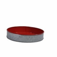 Chef Inox Coney Island -Galvanised Round Tray Dipped Red 240X45Mm