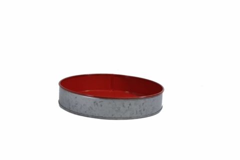 Chef Inox Coney Island -Galvanised Round Tray Dipped Red 240X45Mm