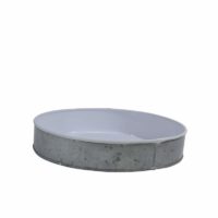 Chef Inox Coney Island -Galvanised Round Tray Dipped Wht 240X45Mm