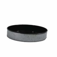 Chef Inox Coney Island -Galvanised Round Tray Dipped Blk 240X45Mm