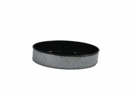 Chef Inox Coney Island -Galvanised Round Tray Dipped Blk 240X45Mm