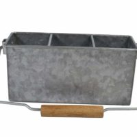 Chef Inox Coney Isand -Galvanised 3 Comp Caddy With Hdl 250X90X115Mm