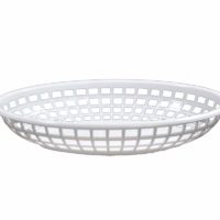 Chef Inox Coney Isand -Plastic Serving Basket Oval White 240X150X50Mm