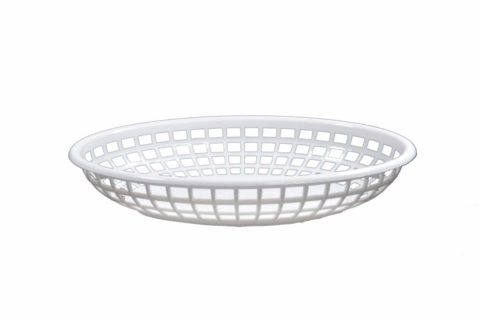 Chef Inox Coney Isand -Plastic Serving Basket Oval White 240X150X50Mm