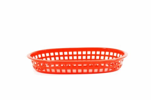 Chef Inox Coney Isand -Plastic Serving Basket Rect Red 270X180X40Mm