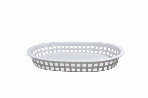 Chef Inox Coney Isand -Plastic Serving Basket Rect White 270X180X40Mm