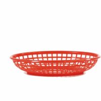 Chef Inox Coney Isand -Plastic Serving Basket Oval Red 240X150X50Mm