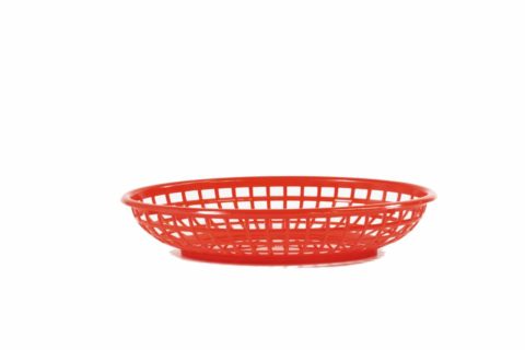 Chef Inox Coney Isand -Plastic Serving Basket Oval Red 240X150X50Mm