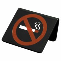 Chef Inox No Smoking Symbol Table Sign (Red On Black)