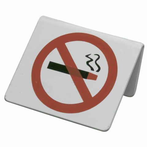 Chef Inox No Smoking Symbol Table Sign (Red On White)