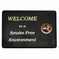 Chef Inox Welcome To Smoke Free Environment Wall Sign (Gold On Black)