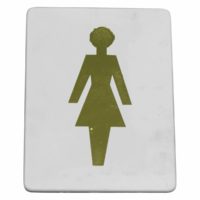 Generic Female Symbol Wall Sign (Gold On White)