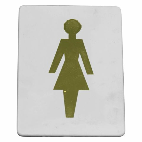 Generic Female Symbol Wall Sign (Gold On White)