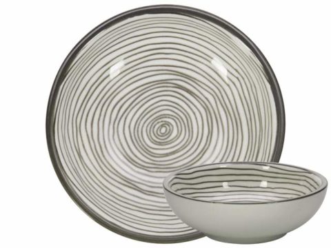 GUSTA Dish ø9cm Gray Swirl