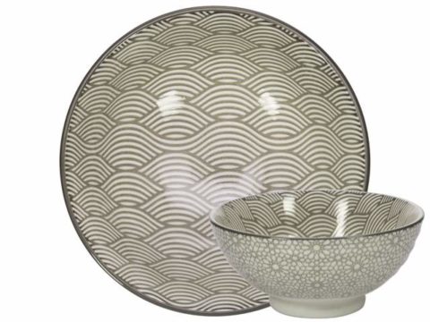 GUSTA Small Bowl ø12×5,7cm Gray Waves + Mosaic