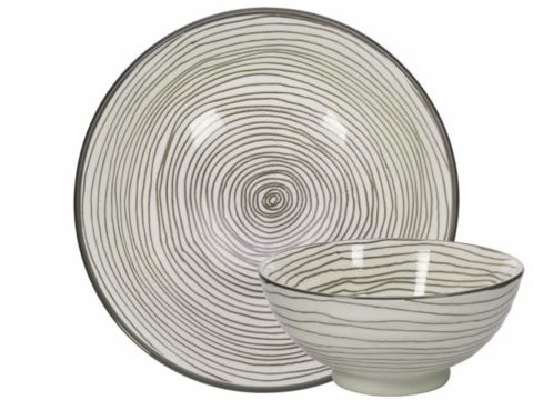 GUSTA Small Bowl ø12×5,7cm Gray Swirl + Swirl