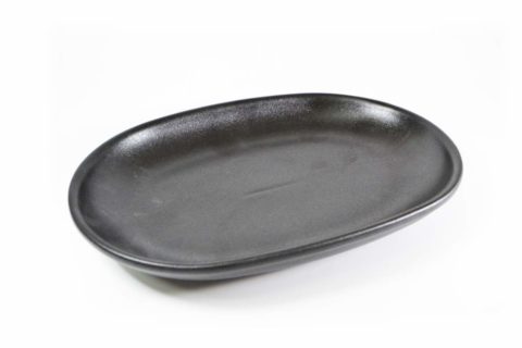 TABLEKRAFT BLACK OVAL SERVING PLATTER-305x210mm