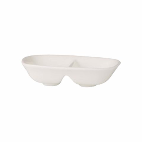 Royal Bone China Ascot Sauce Dish With 2 Dividers (B0592)  130X90Mm