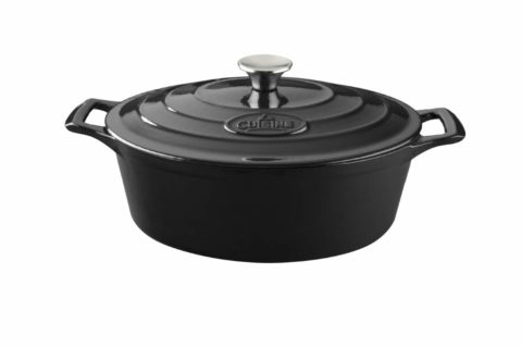 La Cuisine Pro Series Oval Deep Casserole Black 300mm 4.75lt