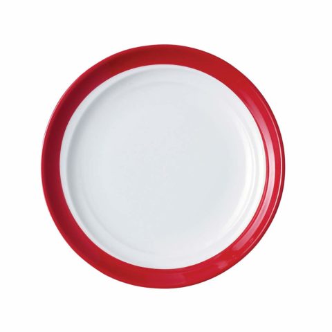 Royal Porcelain Maxadura Resonate Round Plate Coupe  Red Inner Band  165mm