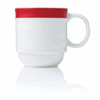 Royal Porcelain Maxadura Resonate Coffee Mug Stackable  Red Band