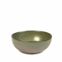 Serax Round Bowl Surface Grey/Camogreen Large 130X50Mm