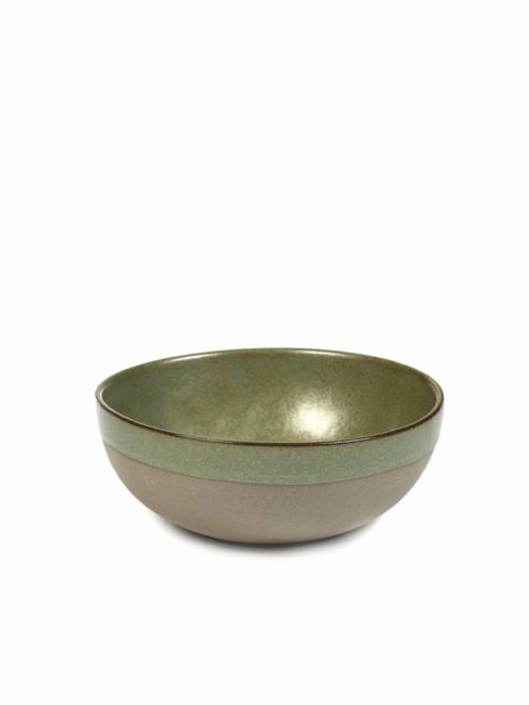 Serax Round Bowl Surface Grey/Camogreen Large 130X50Mm