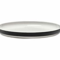 Serax Passe-Partout Round Plate Low Matt White W/Black