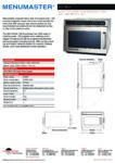 cover page of the Menumaster DEC14E2A Heavy Duty Commercial Microwave specification sheet pdf