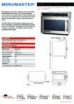 cover page of the Menumaster DEC18E Heavy Duty Commercial Microwave specification sheet pdf