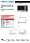 cover page of the Menumaster RMS510T Light Duty Microwave specification sheet pdf