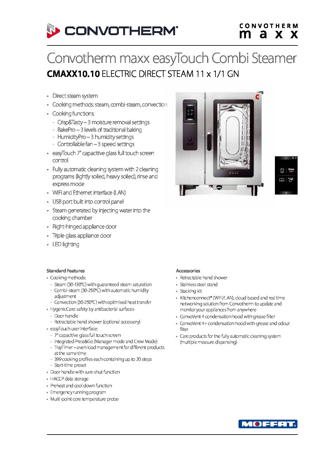 cover page of the Convotherm CMAXX10.10  Electric Combi-Steamer Oven – 11 Tray specification sheet pdf