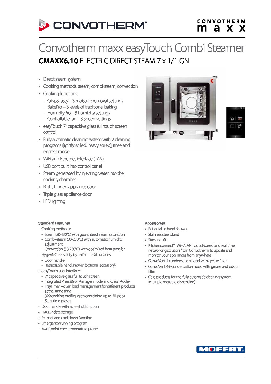 cover page of the Convotherm CMAXX6.10  Electric Combi-Steamer Oven – 7 Tray specification sheet pdf